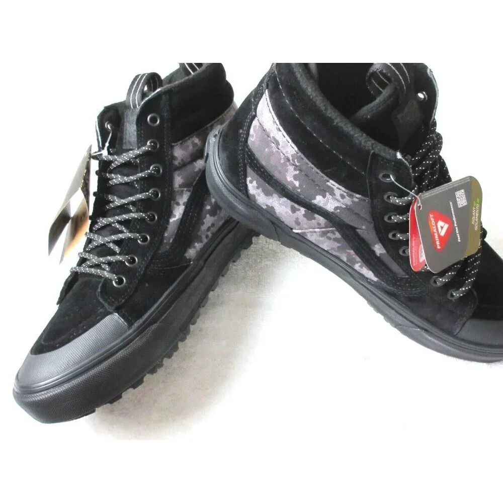 Vans Women's Sk8-Hi MTE-2 All Weather Boots Black Grey Camouflage Size 8.5 NIB